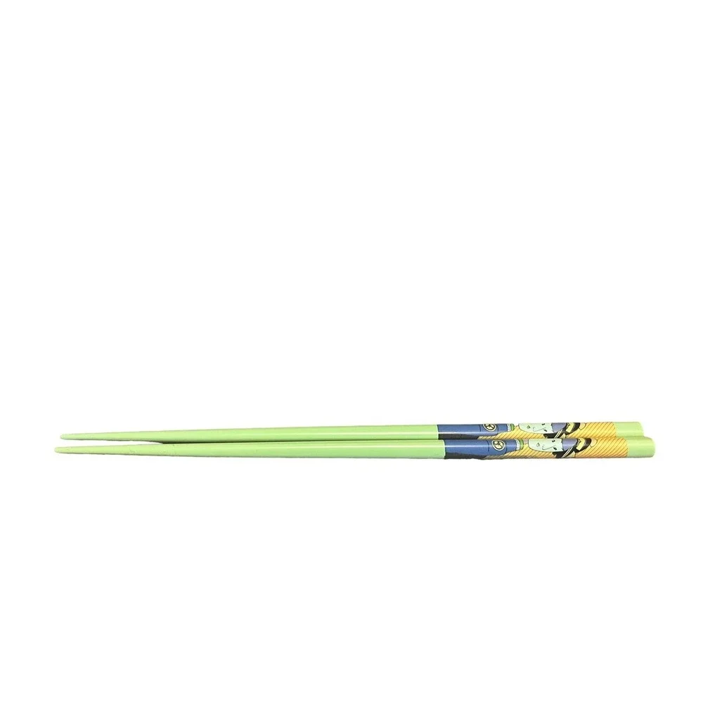 Genji Japanese Chopsticks Wooden Sliding Case Green Character Design Reusable